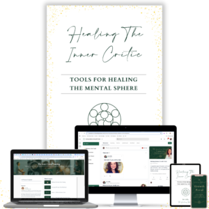 Healing The Inner Critic workbook, Online Growth Portal, supporting online course accessible on computer, ipad and phone